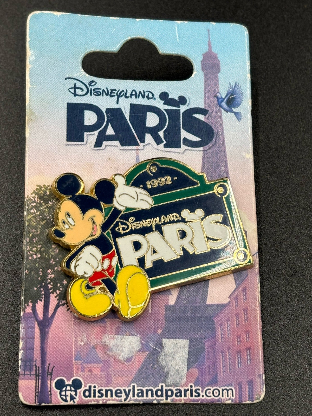 Vintage Disney Mickey Mouse Beside A Street Sign Paris At Disney 1992