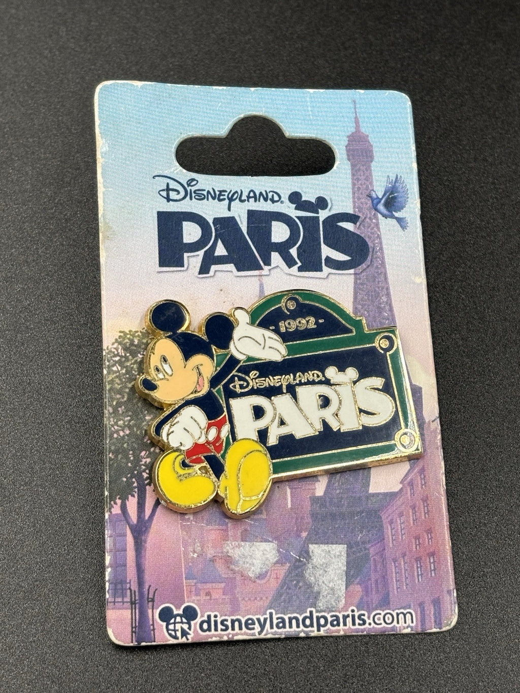Vintage Disney Mickey Mouse Beside A Street Sign Paris At Disney 1992